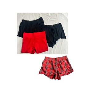 Lot Of 4 VS Pink Victoria’s Secret Sleep Yoga Biker Shorts Bundle Red Black XS/S